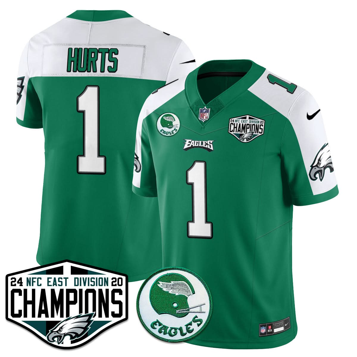 Philadelphia Ealges 2024 NFC East Division Champions Jersey - All Stitched