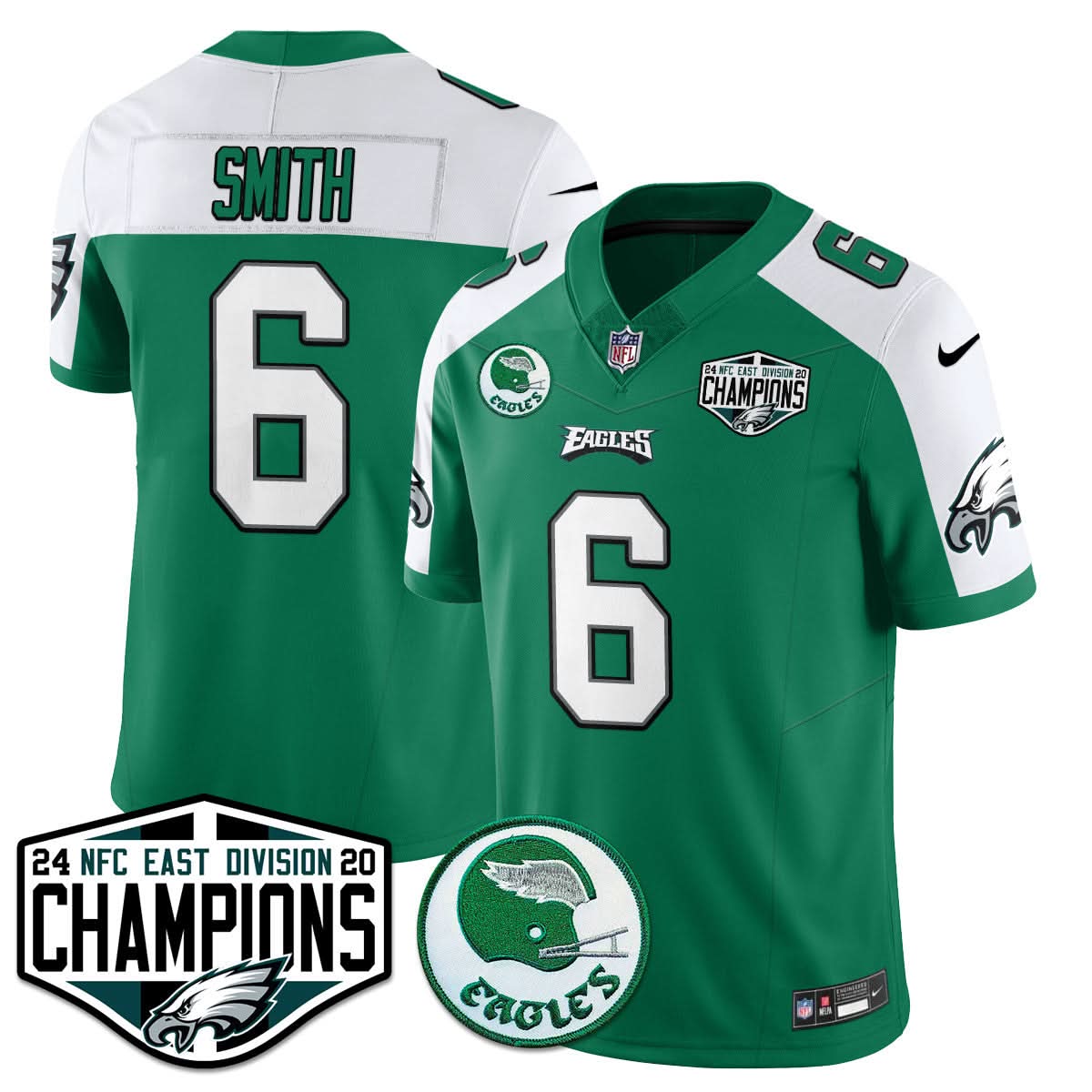 Philadelphia Ealges 2024 NFC East Division Champions Jersey - All Stitched