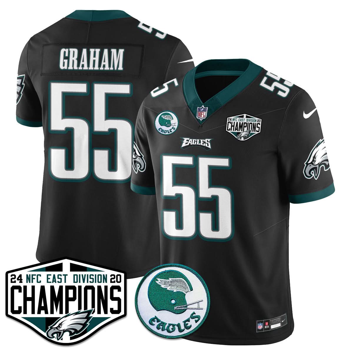 Philadelphia Ealges 2024 NFC East Division Champions Jersey - All Stitched