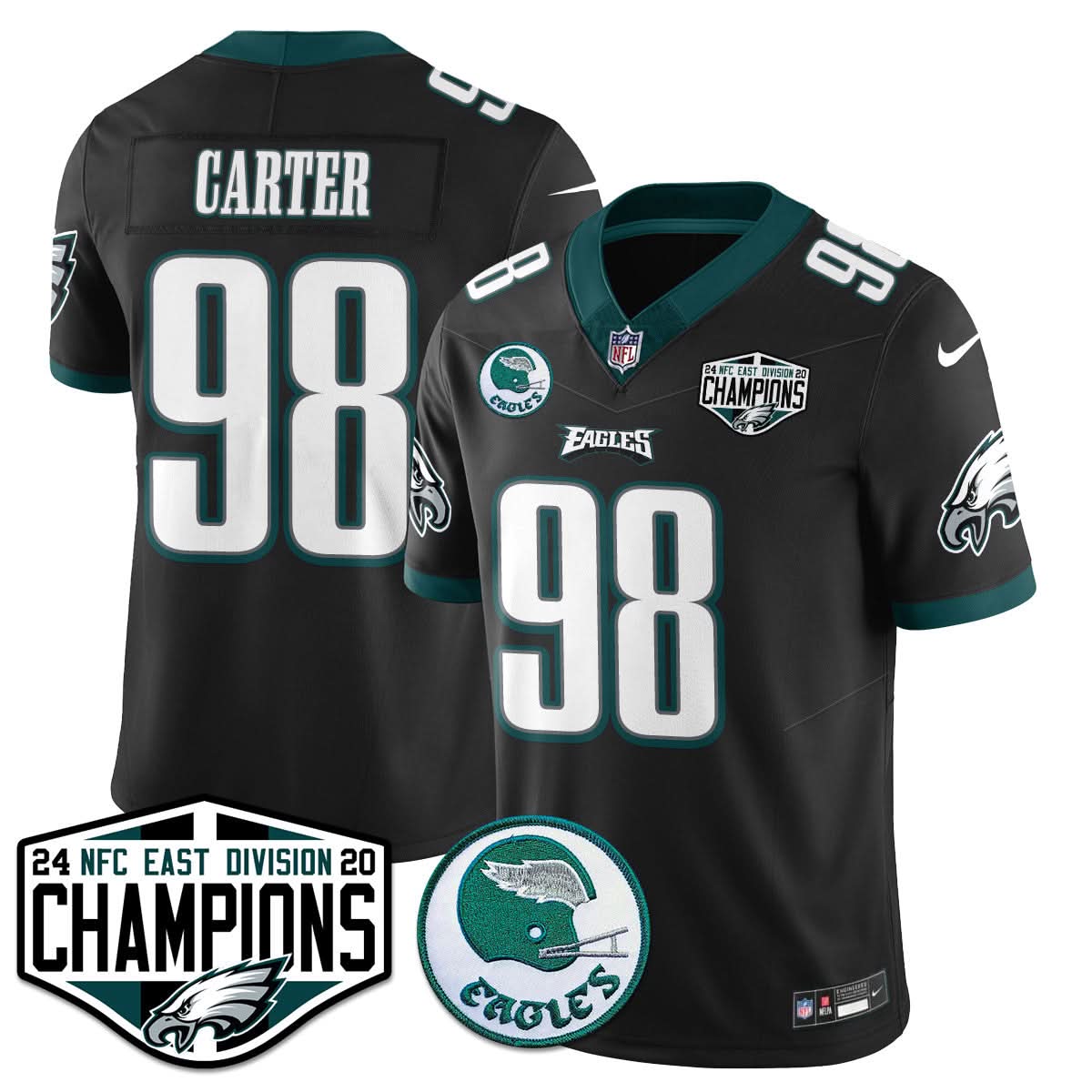 Philadelphia Ealges 2024 NFC East Division Champions Jersey - All Stitched