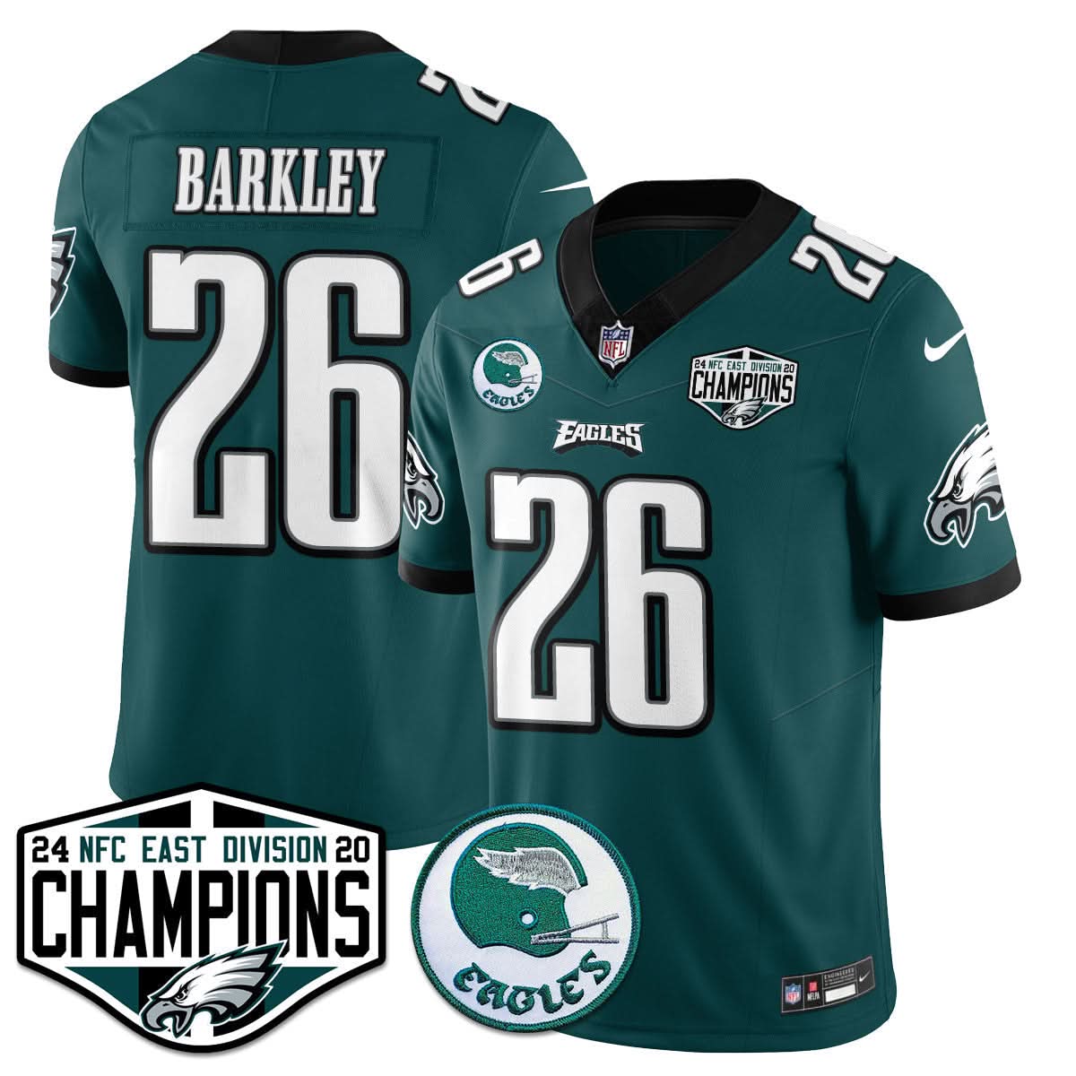 Philadelphia Ealges 2024 NFC East Division Champions Jersey - All Stitched