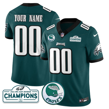 Custom Philadelphia Ealges 2024 NFC East Division Champions Jersey N1 - All Stitched