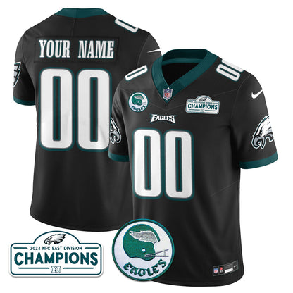 Custom Philadelphia Ealges 2024 NFC East Division Champions Jersey N1 - All Stitched