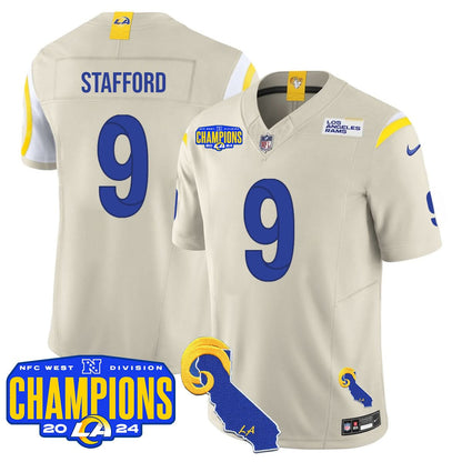 Los Angeles Rams 2024 NFC West Division Champions Jersey - All Stitched