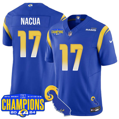 Los Angeles Rams 2024 NFC West Division Champions Jersey - All Stitched