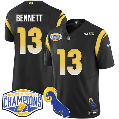 Los Angeles Rams 2024 NFC West Division Champions Jersey N1 - All Stitched