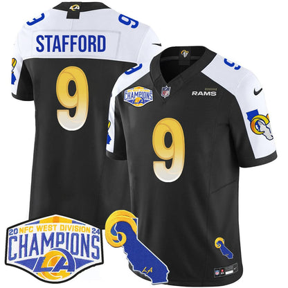 Los Angeles Rams 2024 NFC West Division Champions Jersey N1 - All Stitched