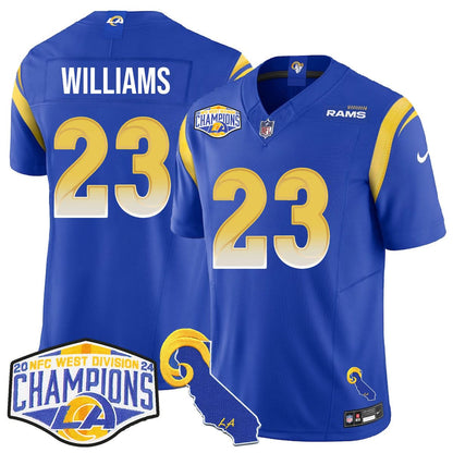 Los Angeles Rams 2024 NFC West Division Champions Jersey N1 - All Stitched