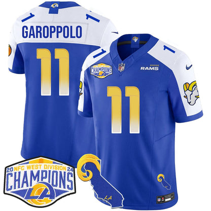 Los Angeles Rams 2024 NFC West Division Champions Jersey N1 - All Stitched