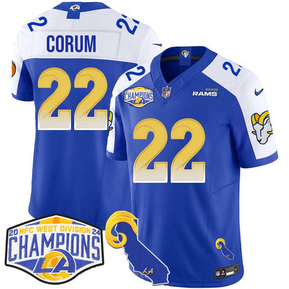Los Angeles Rams 2024 NFC West Division Champions Jersey N1 - All Stitched