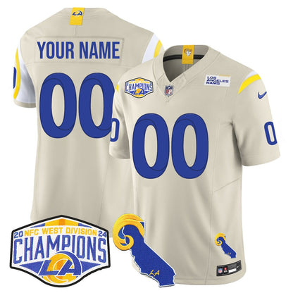 Custom Gender/Name Los Angeles Rams 2024 NFC West Division Champions Jersey N1 - All Stitched