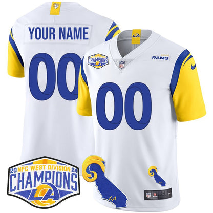 Custom Gender/Name Los Angeles Rams 2024 NFC West Division Champions Jersey N1 - All Stitched