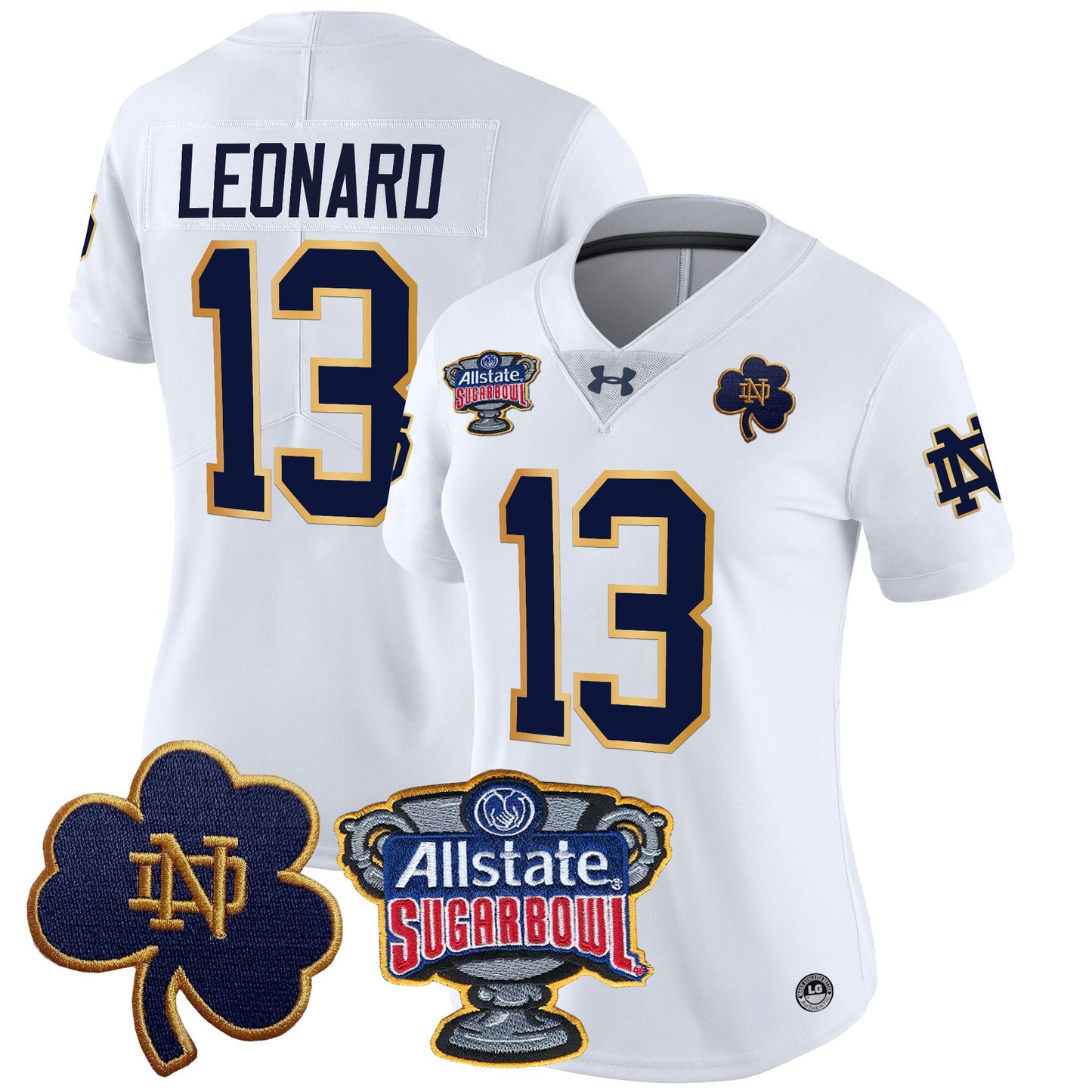 Women's Notre Dame Fighting Irish 2024 Sugar Bowl Patch Vapor Limited Jersey - All Stitched