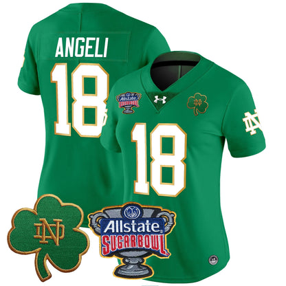 Women's Notre Dame Fighting Irish 2024 Sugar Bowl Patch Vapor Limited Jersey - All Stitched