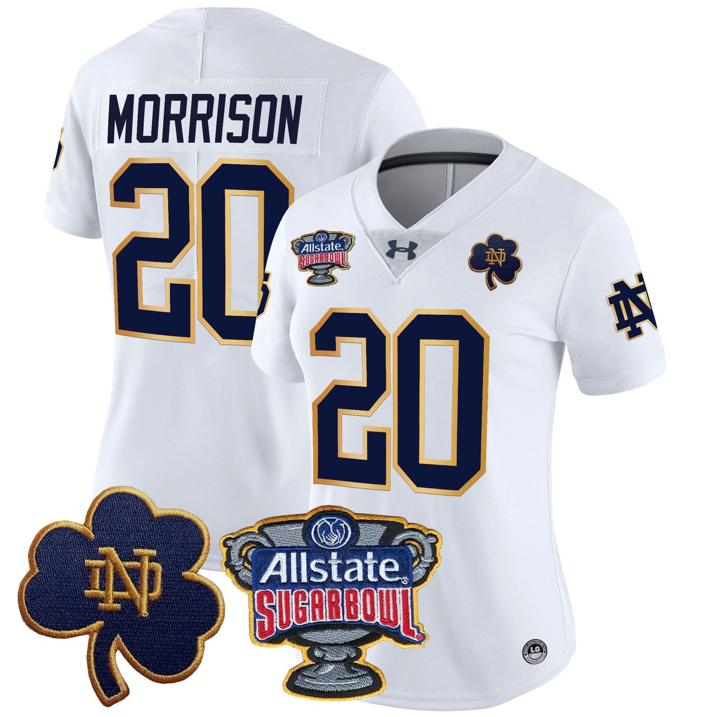 Women's Notre Dame Fighting Irish 2024 Sugar Bowl Patch Vapor Limited Jersey - All Stitched