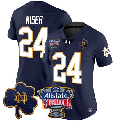 Women's Notre Dame Fighting Irish 2024 Sugar Bowl Patch Vapor Limited Jersey - All Stitched