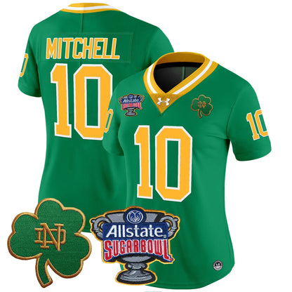 Women's Notre Dame Fighting Irish 2024 Sugar Bowl Patch Vapor Limited Jersey - All Stitched