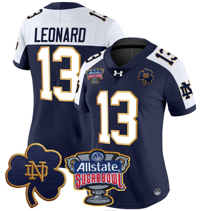 Women's Notre Dame Fighting Irish 2024 Sugar Bowl Patch Vapor Limited Jersey - All Stitched