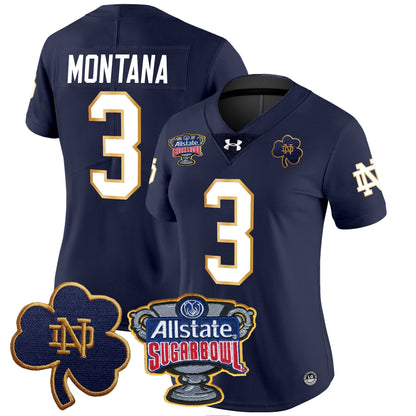 Women's Notre Dame Fighting Irish 2024 Sugar Bowl Patch Vapor Limited Jersey - All Stitched