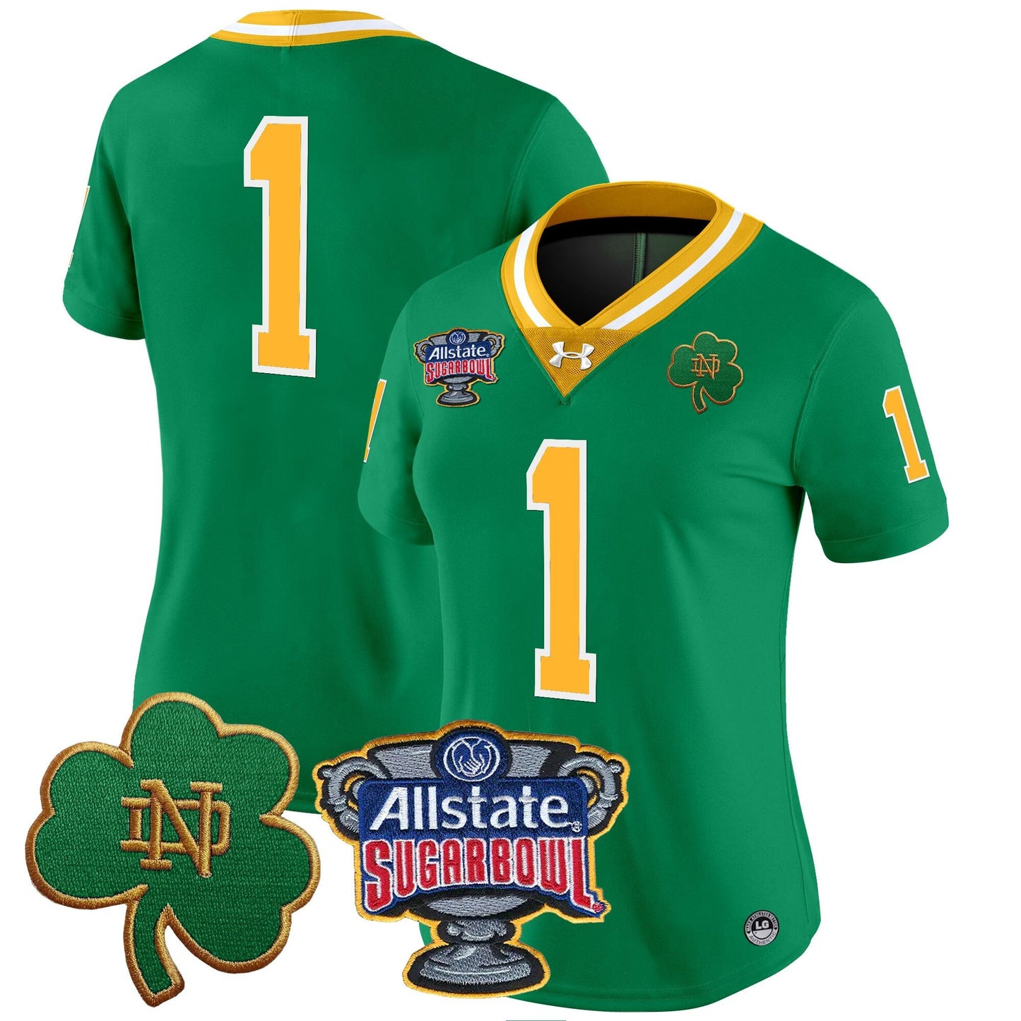 Women's Notre Dame Fighting Irish 2024 Sugar Bowl Patch Vapor Limited Jersey - All Stitched