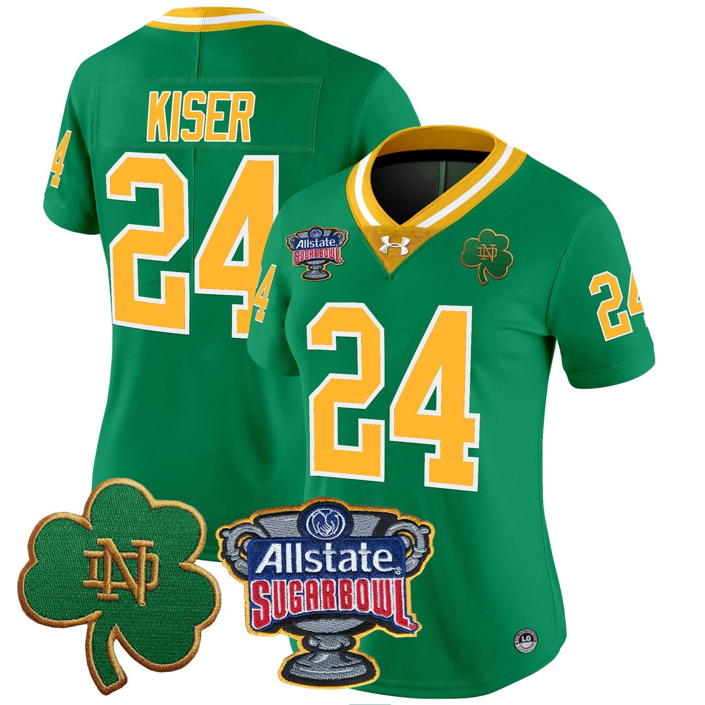 Women's Notre Dame Fighting Irish 2024 Sugar Bowl Patch Vapor Limited Jersey - All Stitched