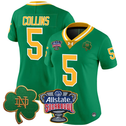 Women's Notre Dame Fighting Irish 2024 Sugar Bowl Patch Vapor Limited Jersey - All Stitched