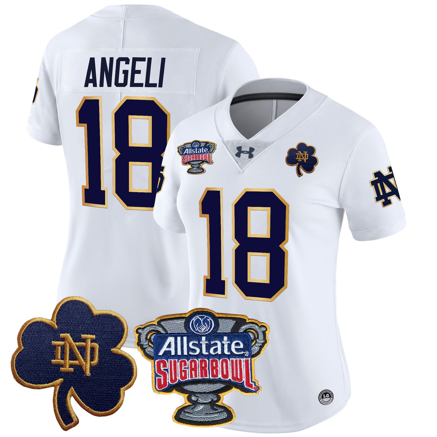 Women's Notre Dame Fighting Irish 2024 Sugar Bowl Patch Vapor Limited Jersey - All Stitched