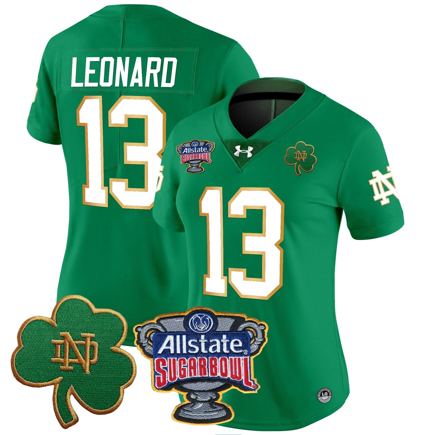 Women's Notre Dame Fighting Irish 2024 Sugar Bowl Patch Vapor Limited Jersey - All Stitched