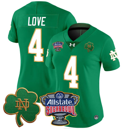 Women's Notre Dame Fighting Irish 2024 Sugar Bowl Patch Vapor Limited Jersey - All Stitched