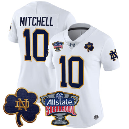 Women's Notre Dame Fighting Irish 2024 Sugar Bowl Patch Vapor Limited Jersey - All Stitched