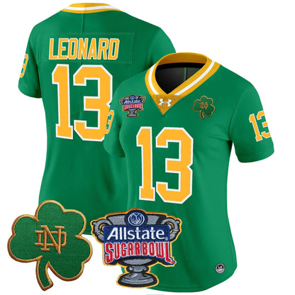 Women's Notre Dame Fighting Irish 2024 Sugar Bowl Patch Vapor Limited Jersey - All Stitched