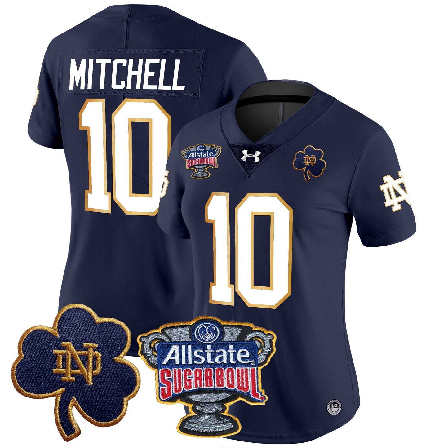 Women's Notre Dame Fighting Irish 2024 Sugar Bowl Patch Vapor Limited Jersey - All Stitched