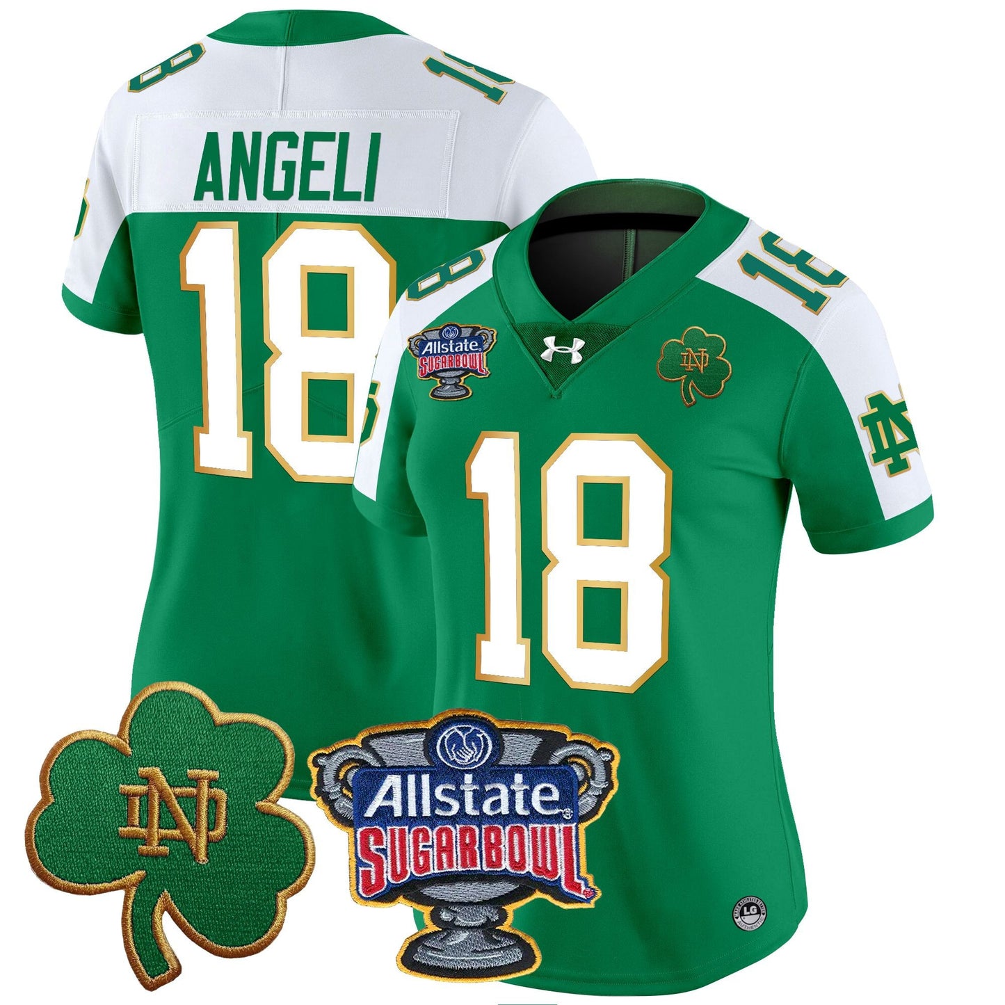 Women's Notre Dame Fighting Irish 2024 Sugar Bowl Patch Vapor Limited Jersey - All Stitched