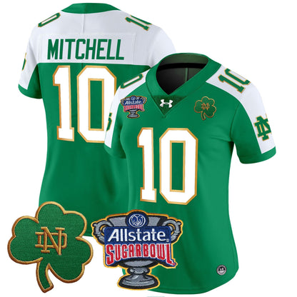 Women's Notre Dame Fighting Irish 2024 Sugar Bowl Patch Vapor Limited Jersey - All Stitched