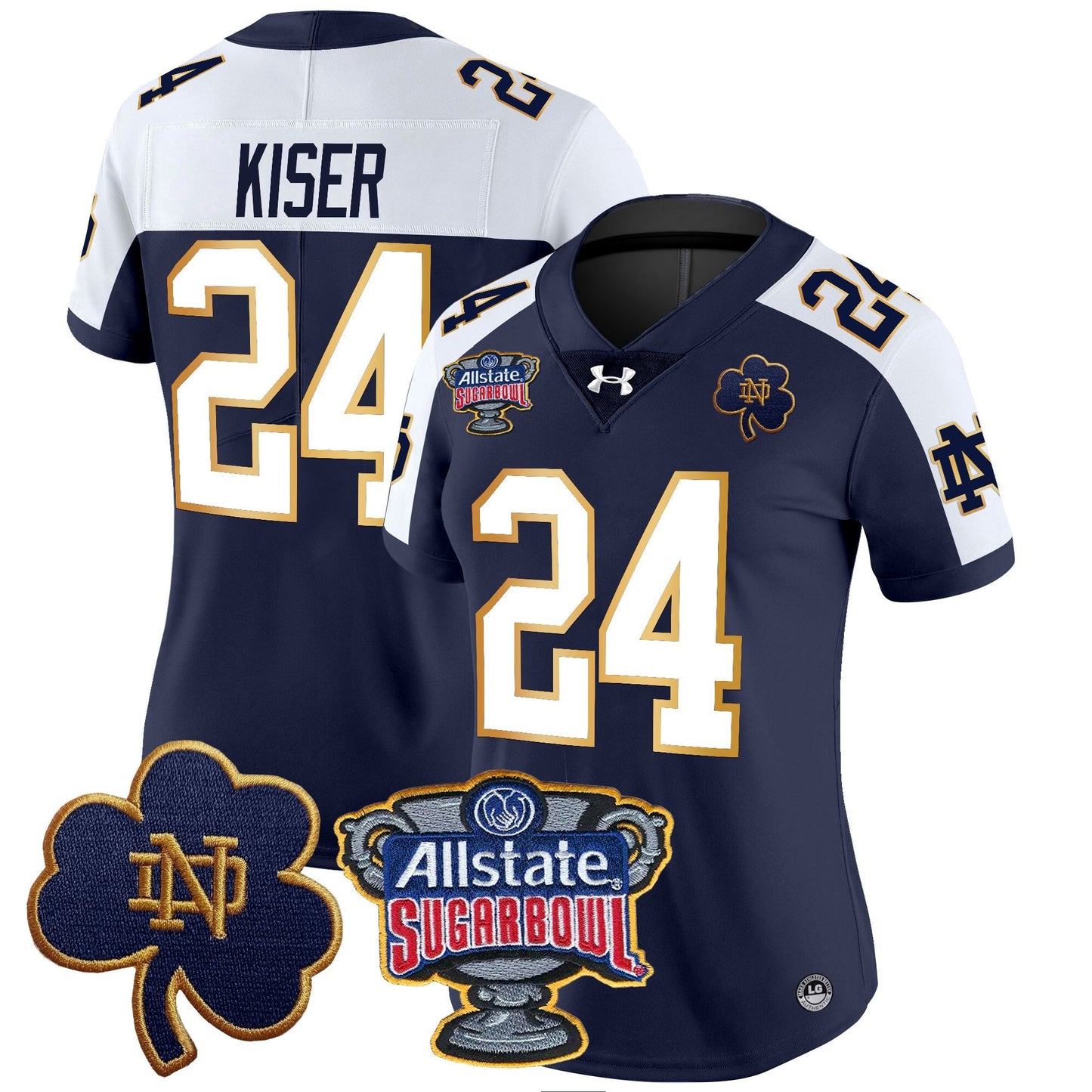 Women's Notre Dame Fighting Irish 2024 Sugar Bowl Patch Vapor Limited Jersey - All Stitched