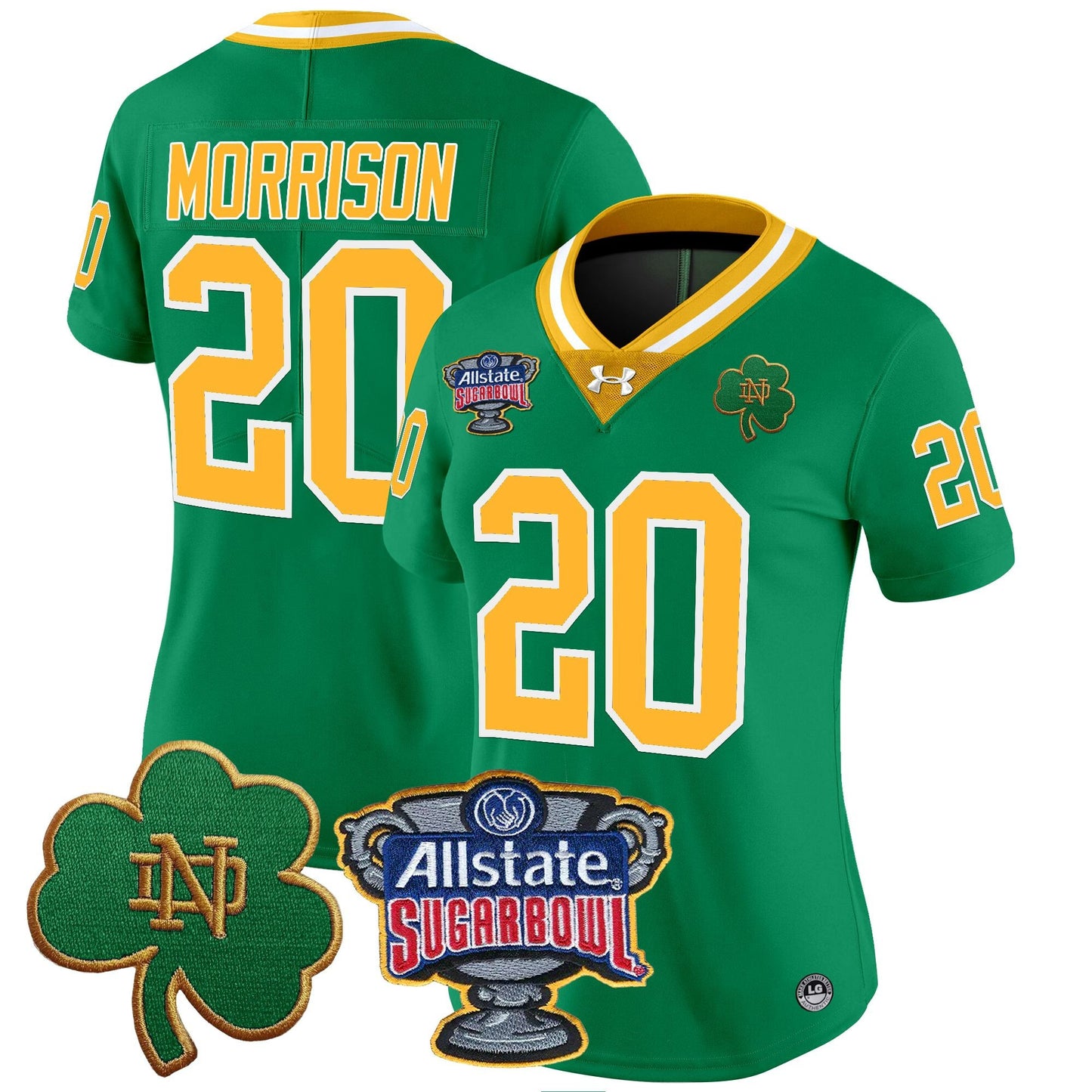 Women's Notre Dame Fighting Irish 2024 Sugar Bowl Patch Vapor Limited Jersey - All Stitched