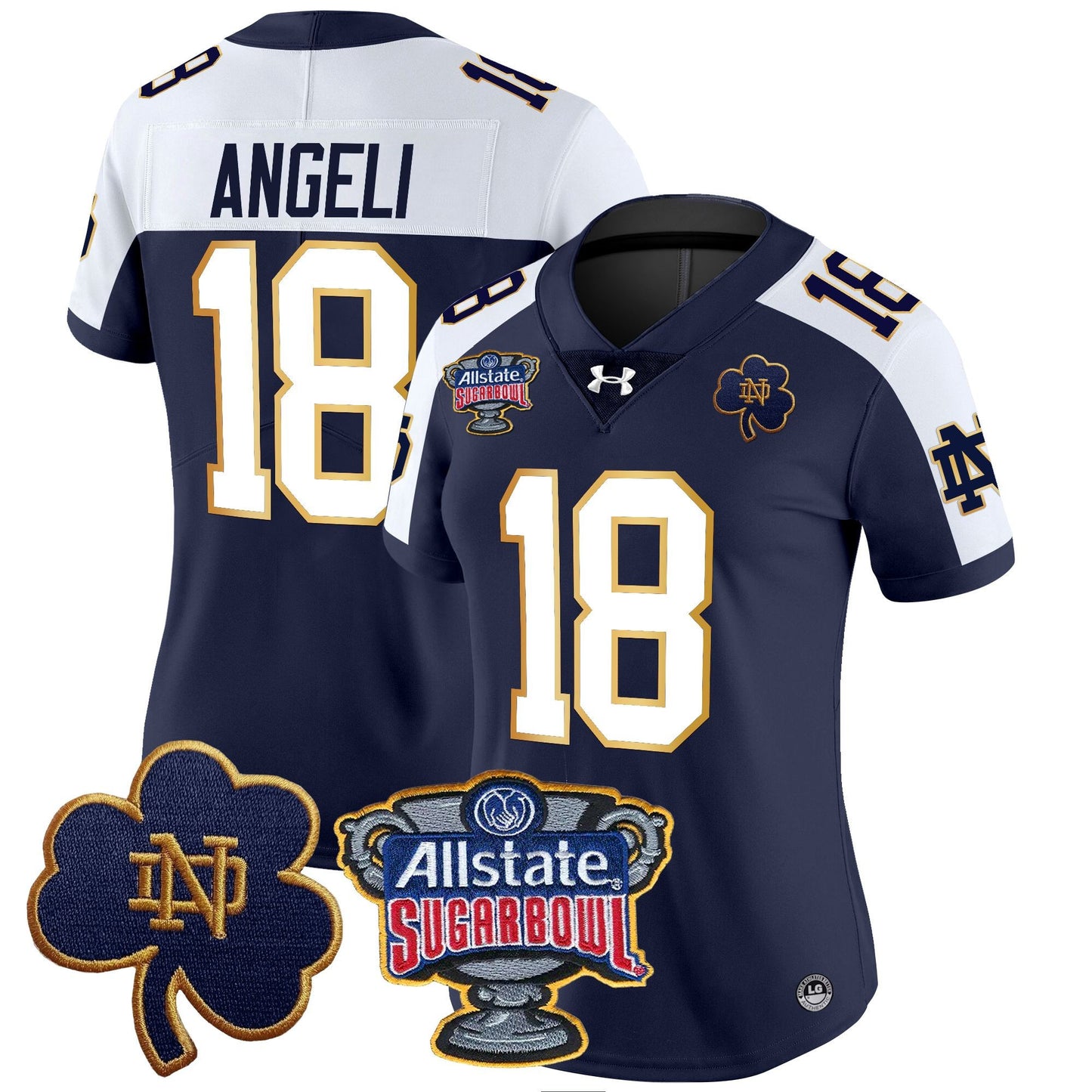 Women's Notre Dame Fighting Irish 2024 Sugar Bowl Patch Vapor Limited Jersey - All Stitched