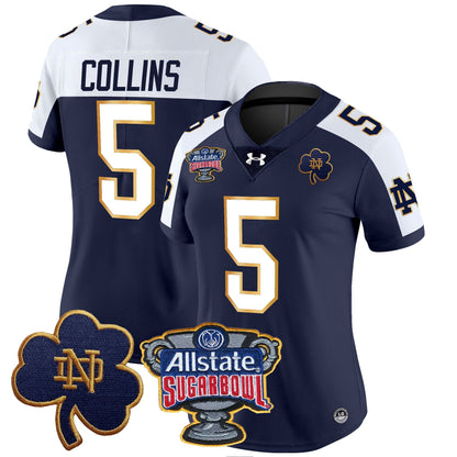 Women's Notre Dame Fighting Irish 2024 Sugar Bowl Patch Vapor Limited Jersey - All Stitched