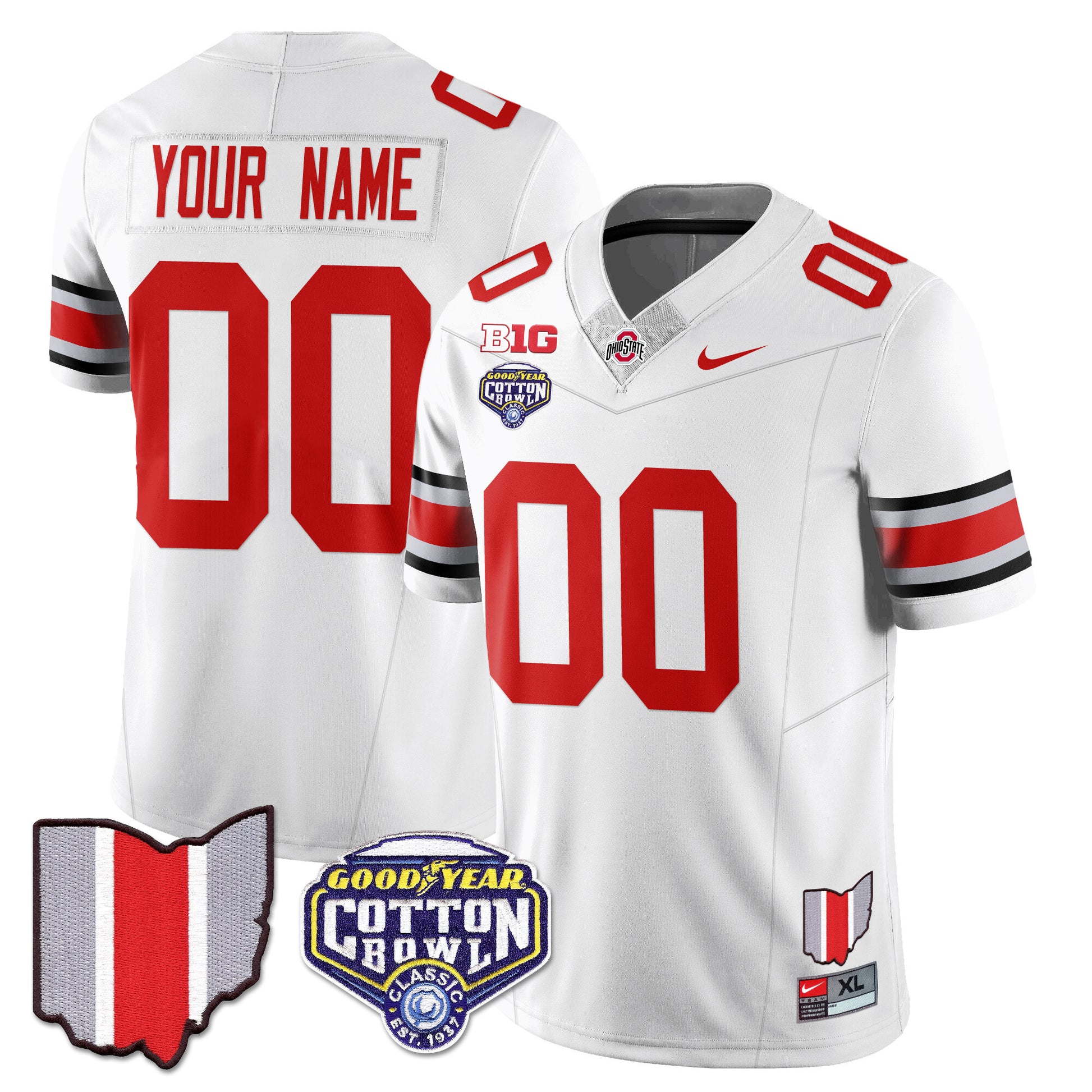 Custom Gender/Name Ohio State Buckeyes 2024 Cotton Bowl Classic Jersey - All Stitched