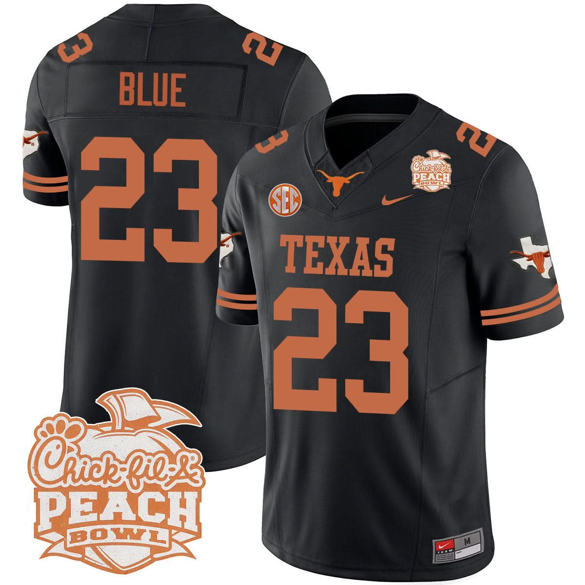 Texas Longhorns 2024 Peach Bowl Jersey - All Stitched