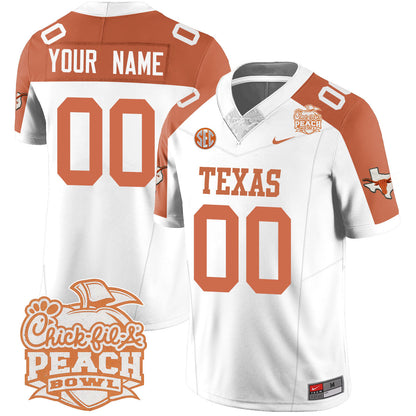 Custom Texas Longhorns 2024 Peach Bowl Jersey - All Stitched