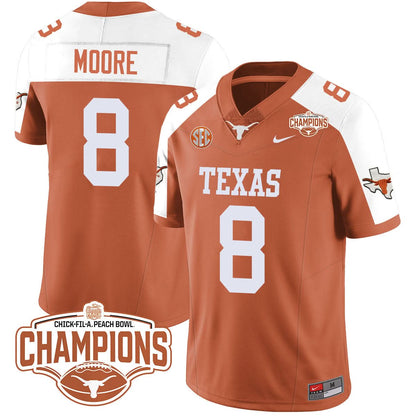 Texas Longhorns 2024 Peach Bowl Champions Jersey - All Stitched