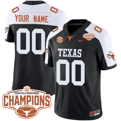 Custom Texas Longhorns 2024 Peach Bowl Champions Jersey - All Stitched