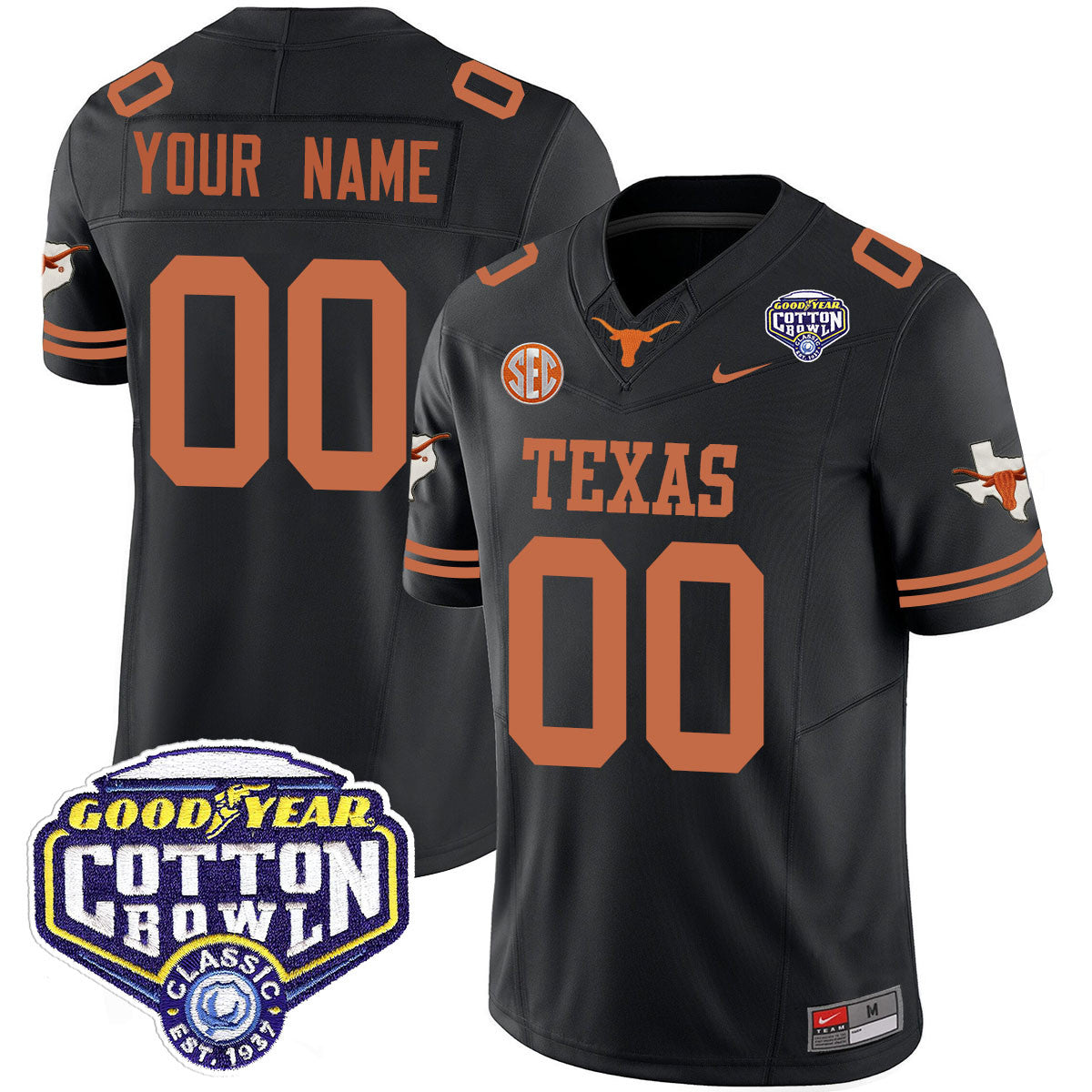 Custom Texas Longhorns 2024 Cotton Bowl Classic Jersey - All Stitched