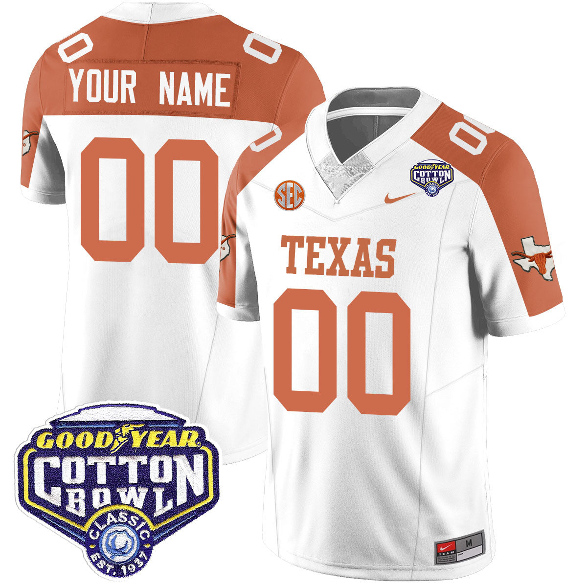 Custom Texas Longhorns 2024 Cotton Bowl Classic Jersey - All Stitched