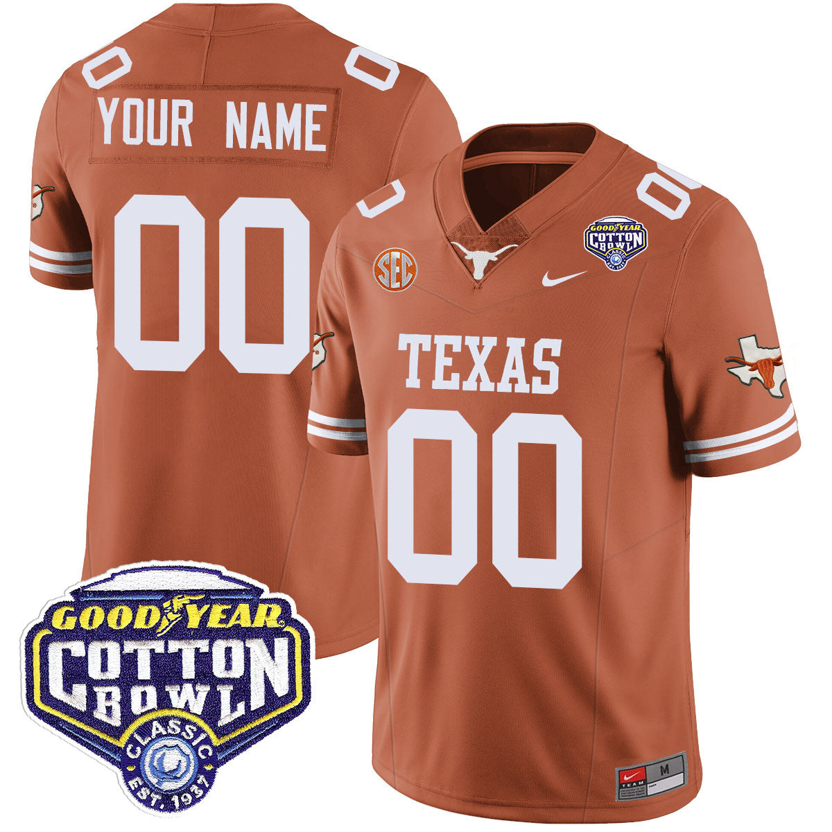 Custom Texas Longhorns 2024 Cotton Bowl Classic Jersey - All Stitched