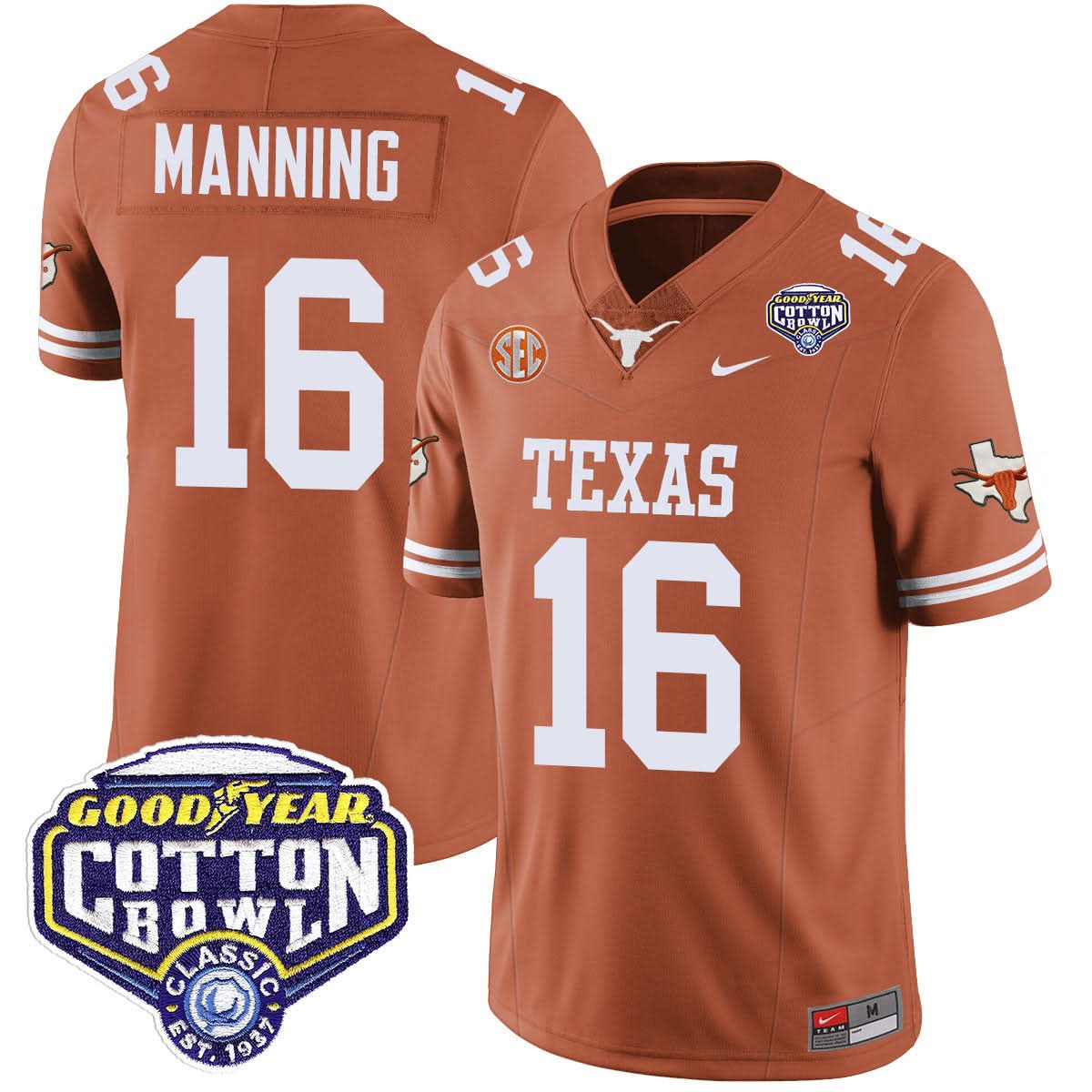 Texas Longhorns 2024 Cotton Bowl Classic Jersey - All Stitched