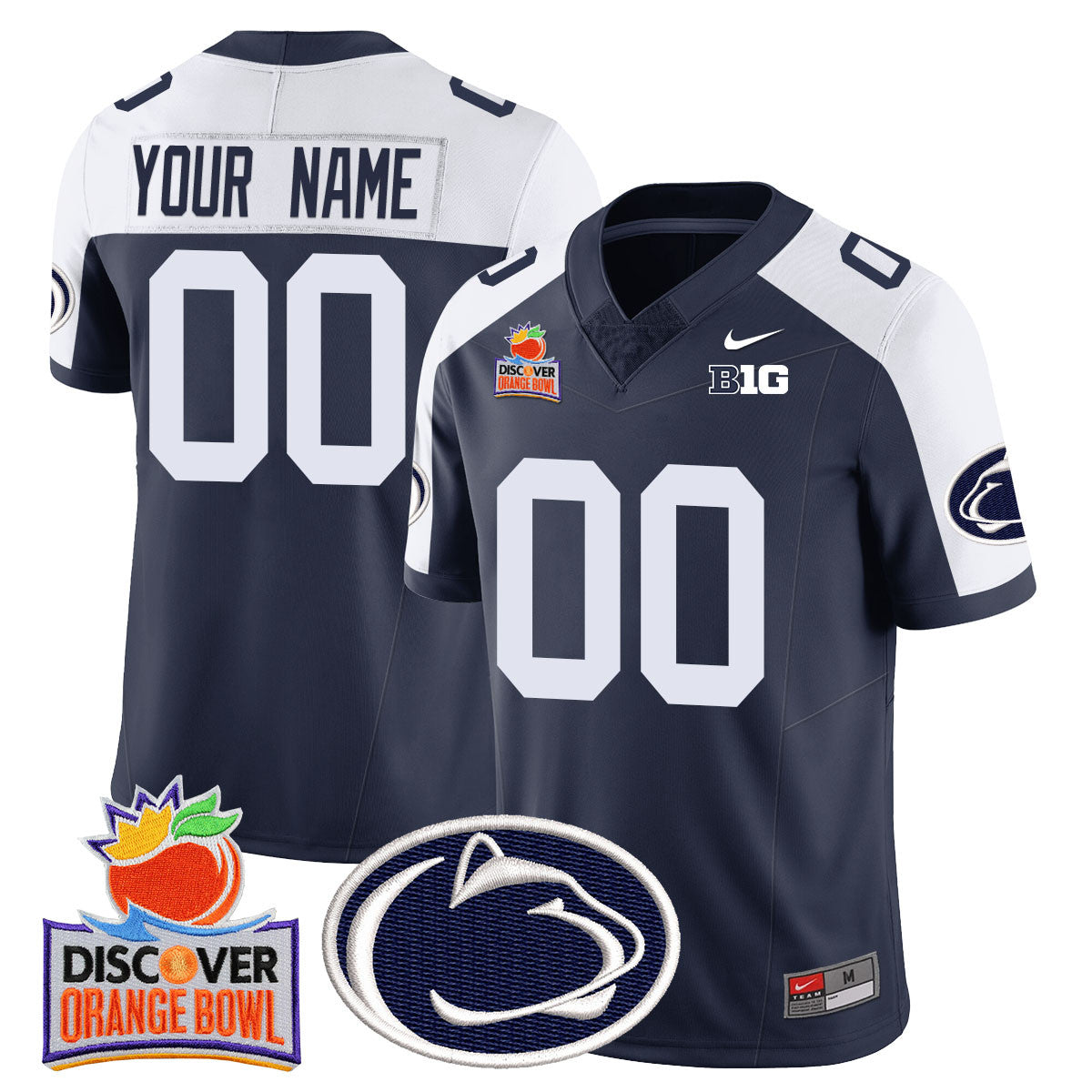 Custom Gender/Name Penn State Nittany Lions 2024 Orange Bowl Jersey N1 - All Stitched