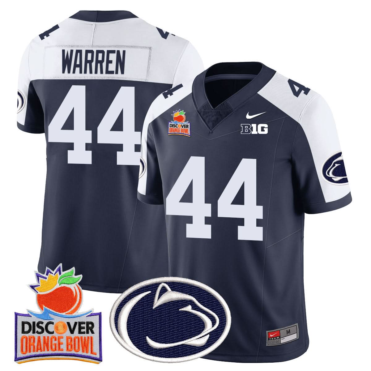 Men's Penn State Nittany Lions 2024 Orange Bowl Jersey N1 - All Stitched