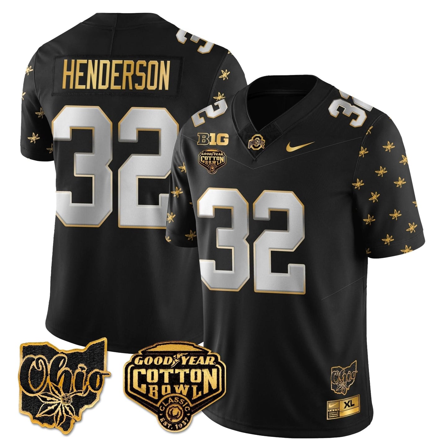 Ohio State Buckeyes 2024 Cotton Bowl Classic Jersey Gold - All Stitched